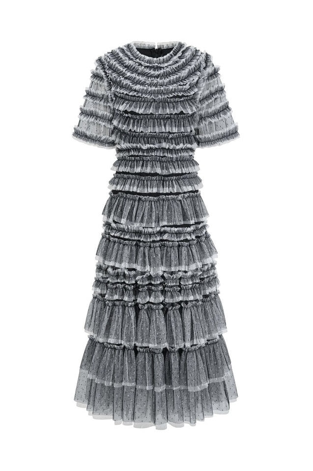 Robe Brodée à Volants "Rose Sauvage"