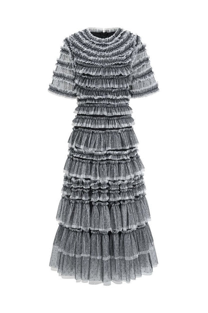 Robe Brodée à Volants "Rose Sauvage"