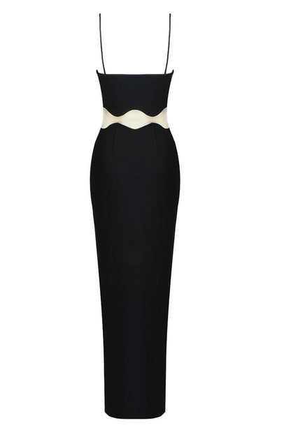 Robe Maxi Épousant Noir en Bandage