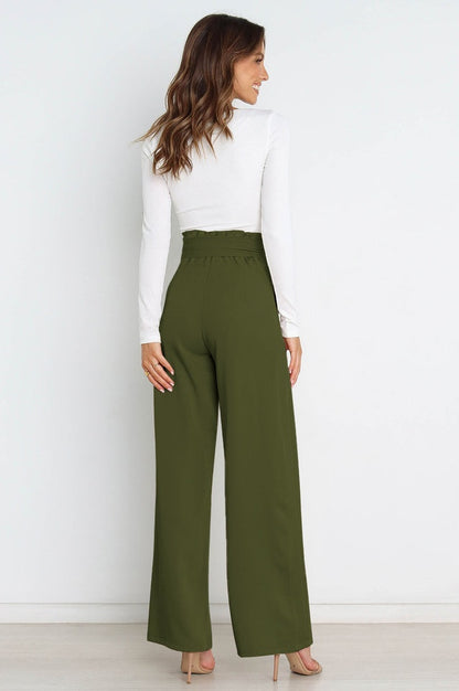 Pantalon Évasé à Ceinture Coordonné
