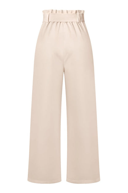 Pantalon Évasé à Ceinture Coordonné