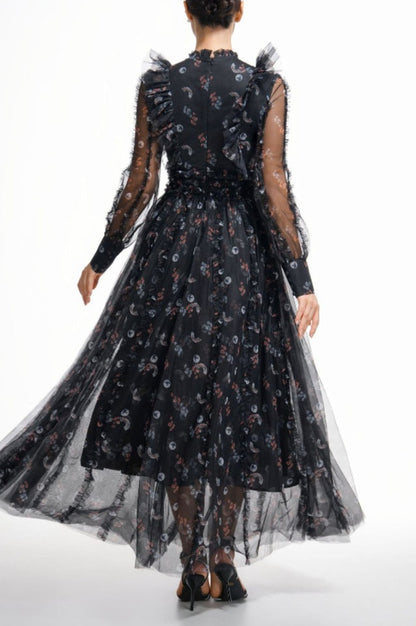 Robe Longue à Manches Longues Fleurie Beryl