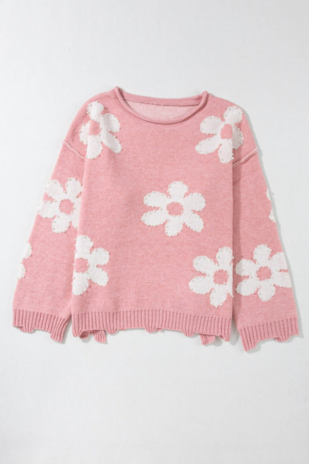 Gilet Brodé Cœur Pêche avec Perles