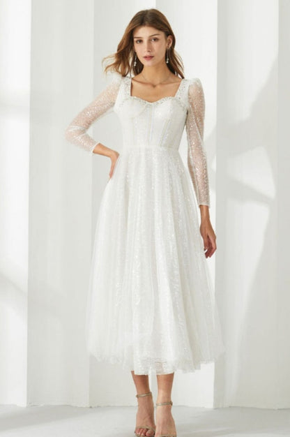 Robe Midi en Mesh Blanc Kamiyah