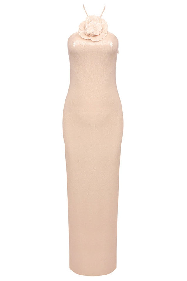Robe Maxi Brodée à Fleurs en Sequins Awen