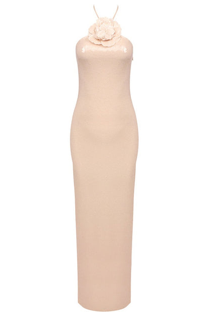 Robe Maxi Brodée à Fleurs en Sequins Awen