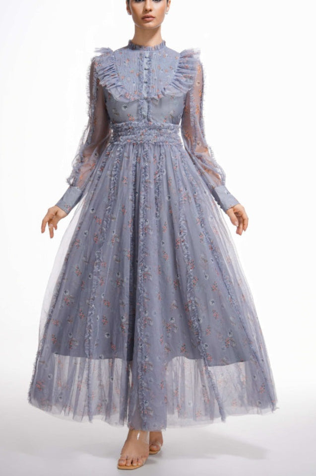 Robe Longue à Manches Longues Fleurie Beryl