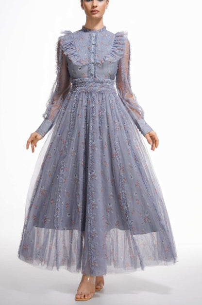 Robe Longue à Manches Longues Fleurie Beryl