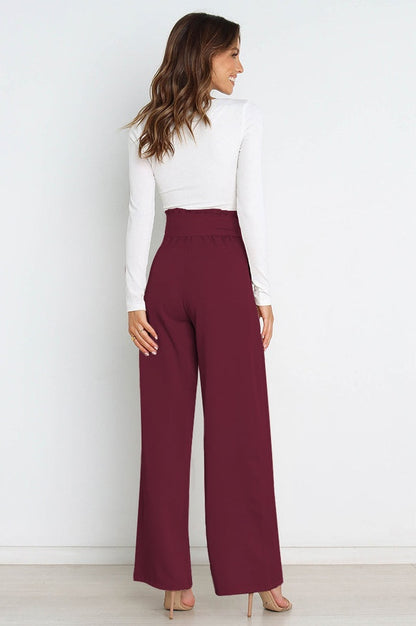 Pantalon Évasé à Ceinture Coordonné