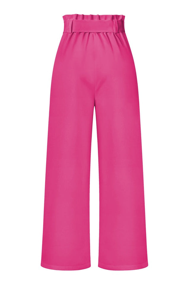 Pantalon Évasé à Ceinture Coordonné