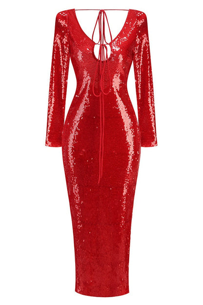 Robe Mariah Évasée Brodée de Cérémonie