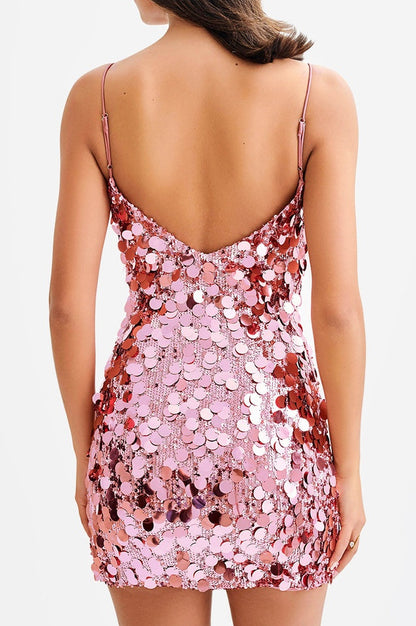 Robe Mini Brodée Romilly en Sequins