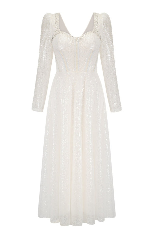 Robe Midi en Mesh Blanc Kamiyah
