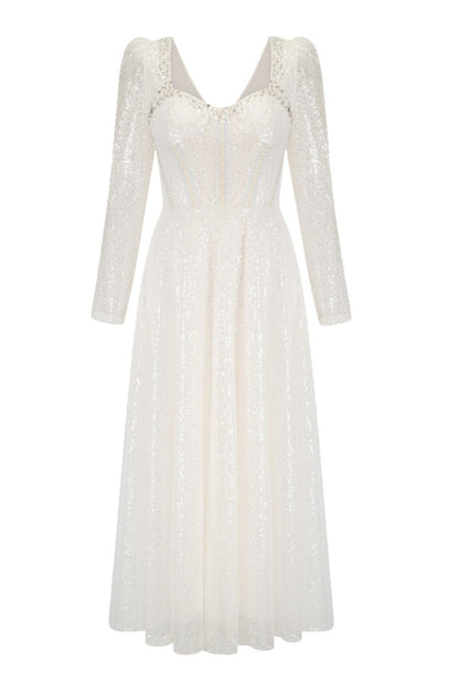 Robe Midi en Mesh Blanc Kamiyah