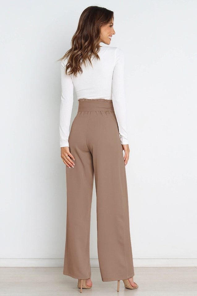 Pantalon Évasé à Ceinture Coordonné