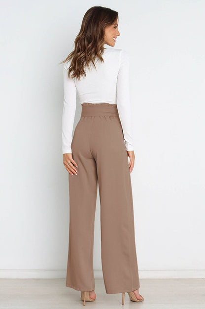 Pantalon Évasé à Ceinture Coordonné