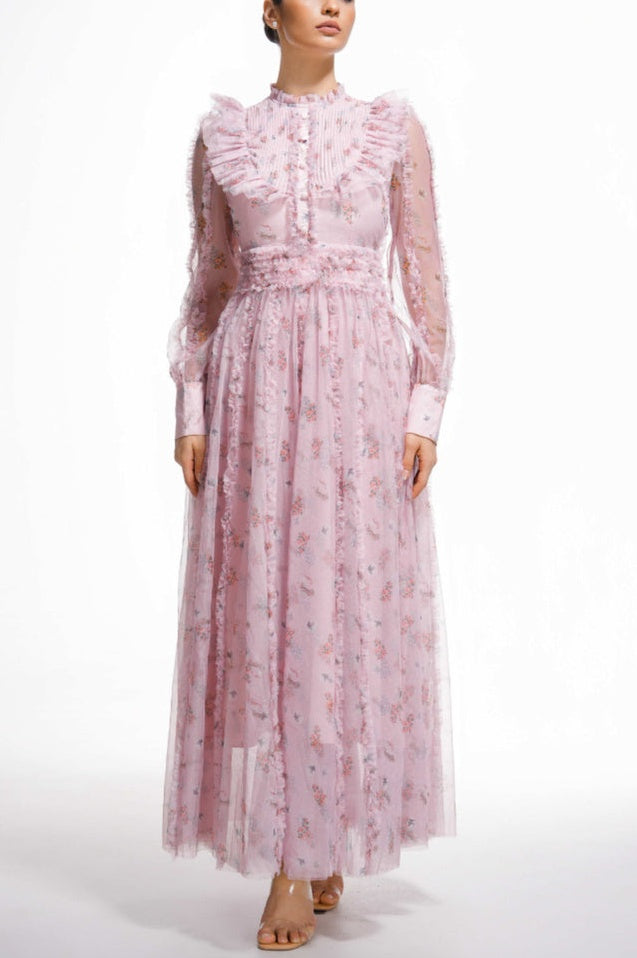Robe Longue à Manches Longues Fleurie Beryl