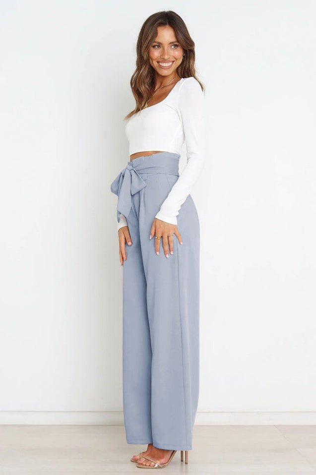 Pantalon Évasé à Ceinture Coordonné
