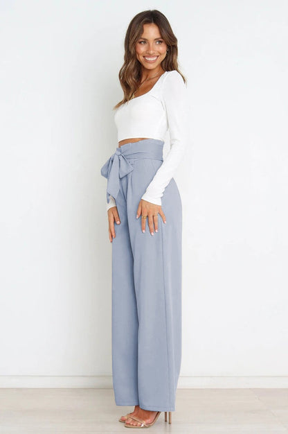 Pantalon Évasé à Ceinture Coordonné