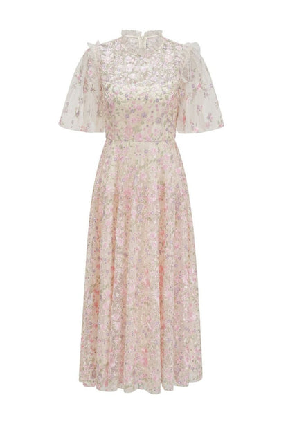 Robe Maxi En Tulle Brodée Opulente