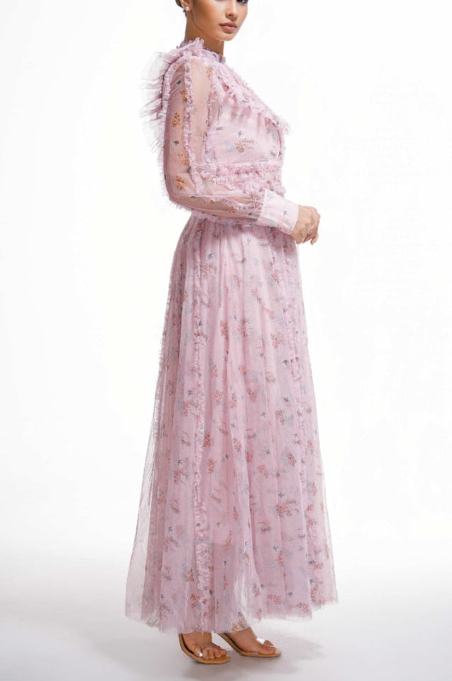 Robe Longue à Manches Longues Fleurie Beryl