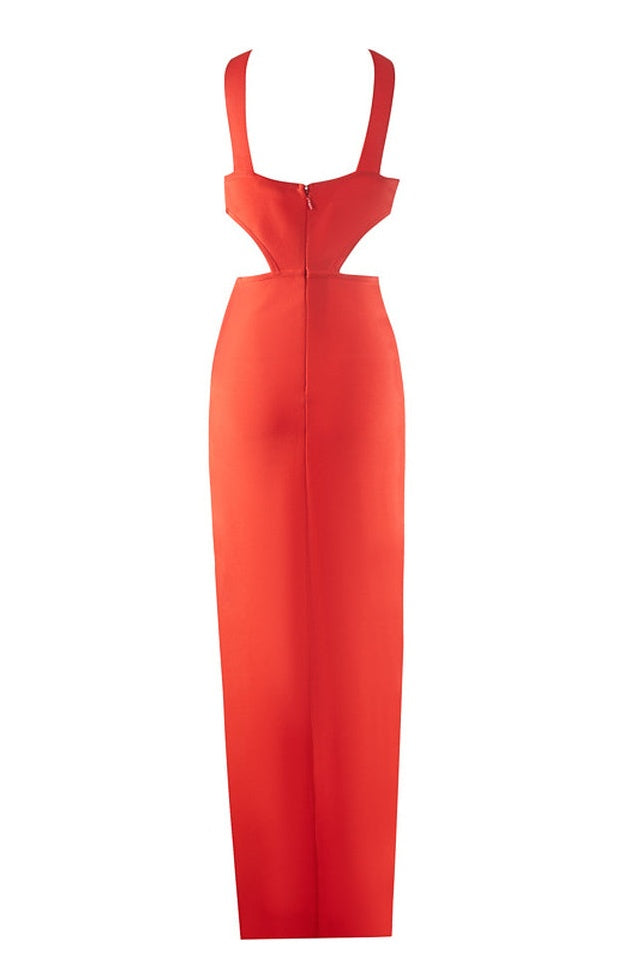 Robe Évasée Rouge Éclatante de Cérémonie