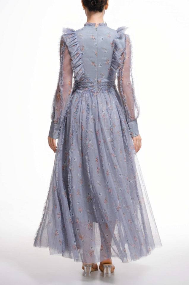 Robe Longue à Manches Longues Fleurie Beryl