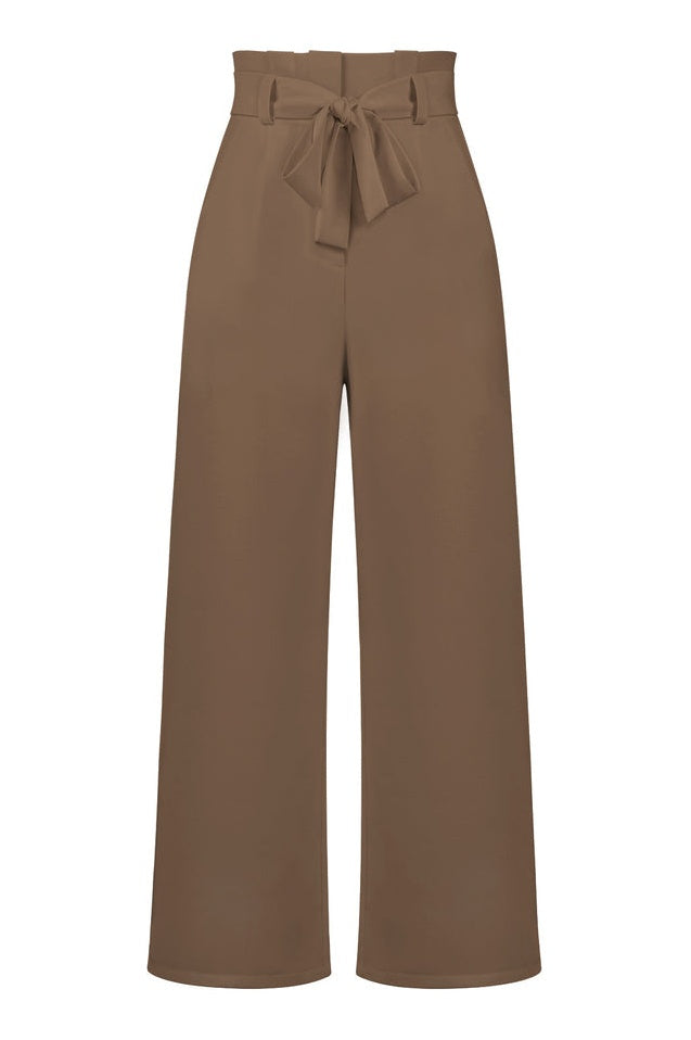 Pantalon Évasé à Ceinture Coordonné