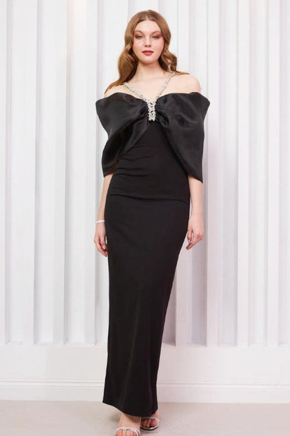 Robe Maxi Noire Bandage Josie