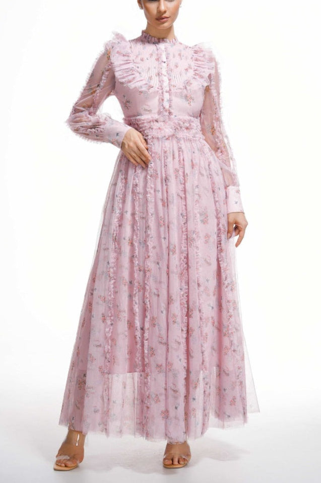 Robe Longue à Manches Longues Fleurie Beryl - Révier Paris