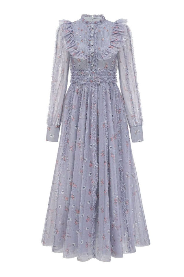 Robe Longue à Manches Longues Fleurie Beryl