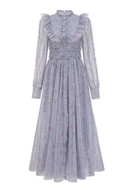 Robe Longue à Manches Longues Fleurie Beryl