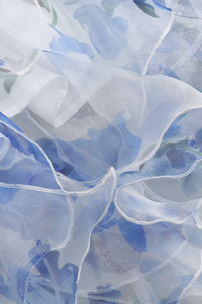 Robe Midi Imprimée Florale à Volants NOÉMIE