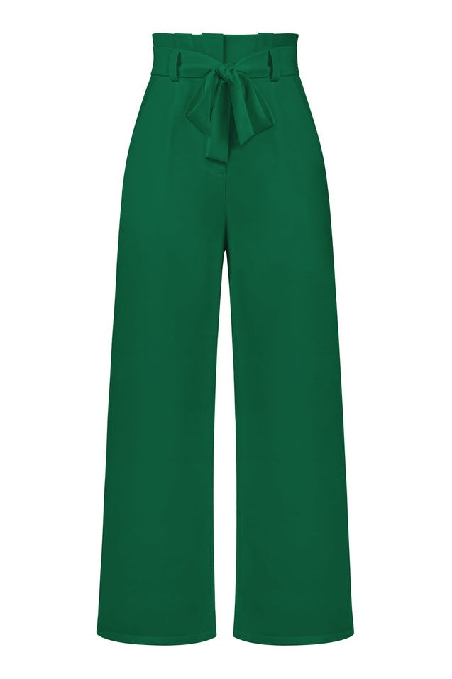 Pantalon Évasé à Ceinture Coordonné