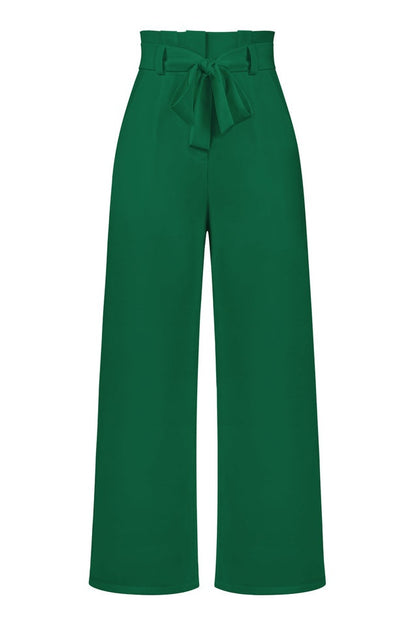 Pantalon Évasé à Ceinture Coordonné