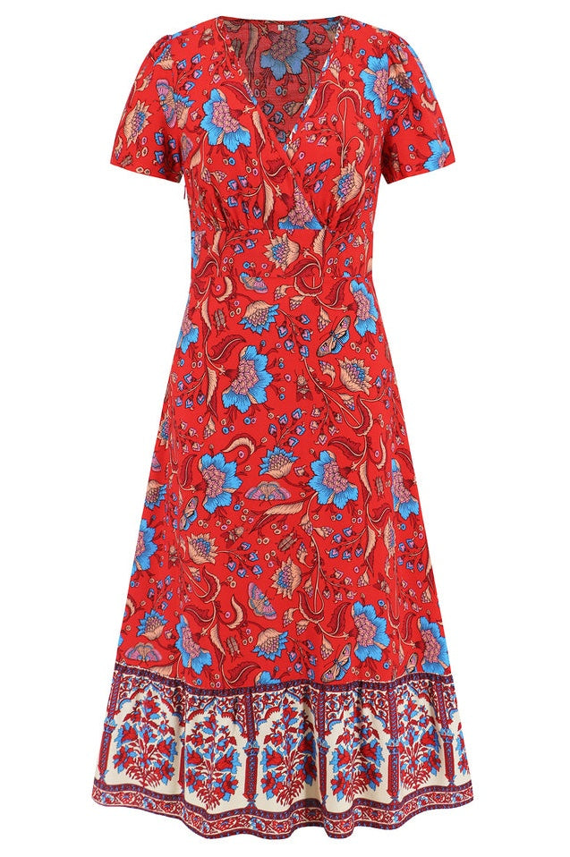 Robe Maxi Boho Imprimée Floral Kamoni
