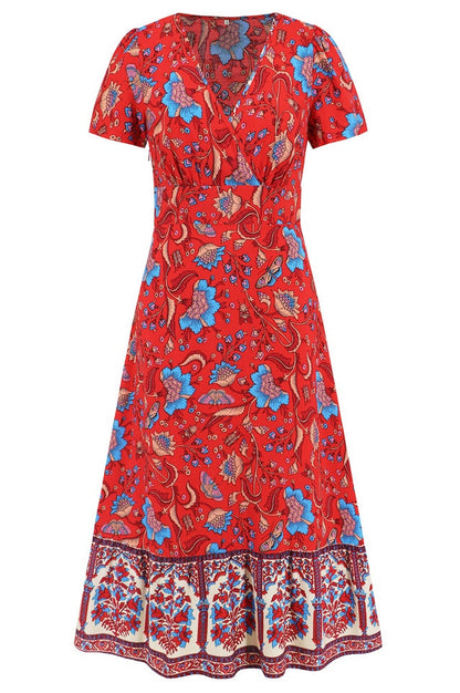 Robe Maxi Boho Imprimée Floral Kamoni