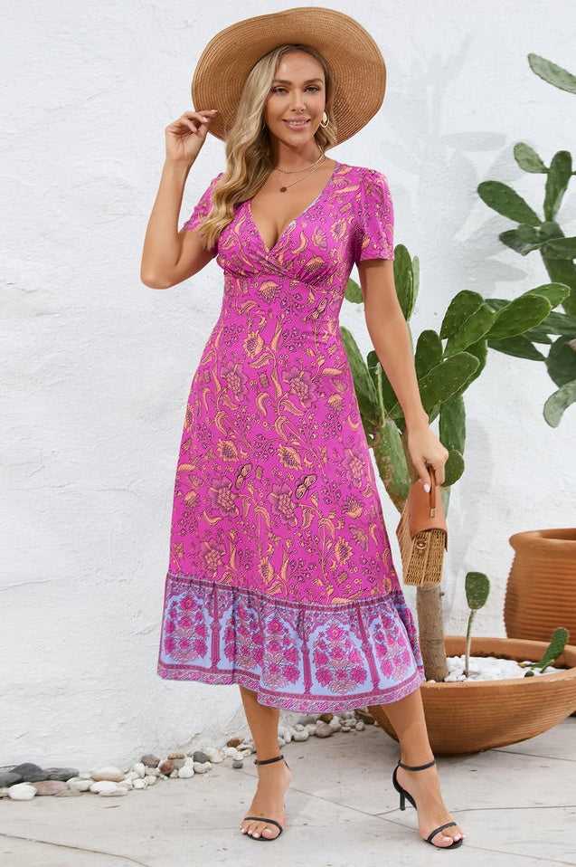 Robe Maxi Boho Imprimée Floral Kamoni