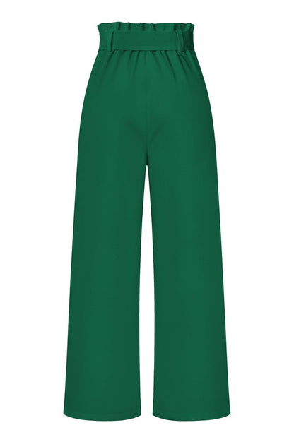 Pantalon Évasé à Ceinture Coordonné