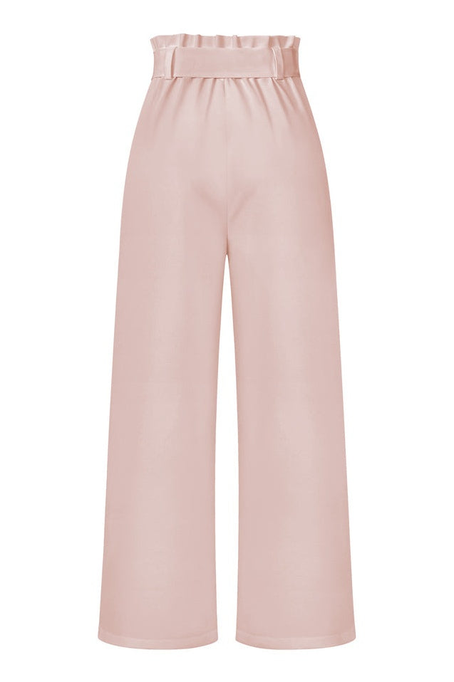 Pantalon Évasé à Ceinture Coordonné