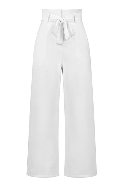 Pantalon Évasé à Ceinture Coordonné