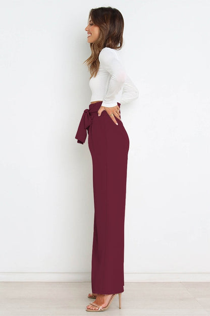 Pantalon Évasé à Ceinture Coordonné