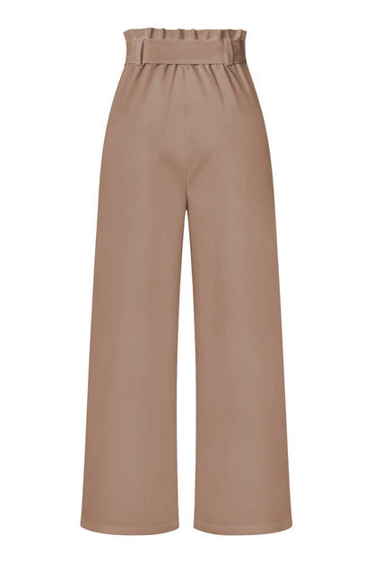 Pantalon Évasé à Ceinture Coordonné