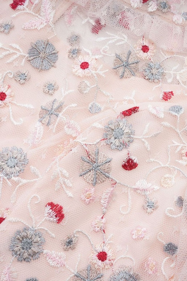 Robe Vintage Brodée Margot en Rose