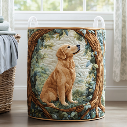 Panier à linge matelassé – Golden retriever