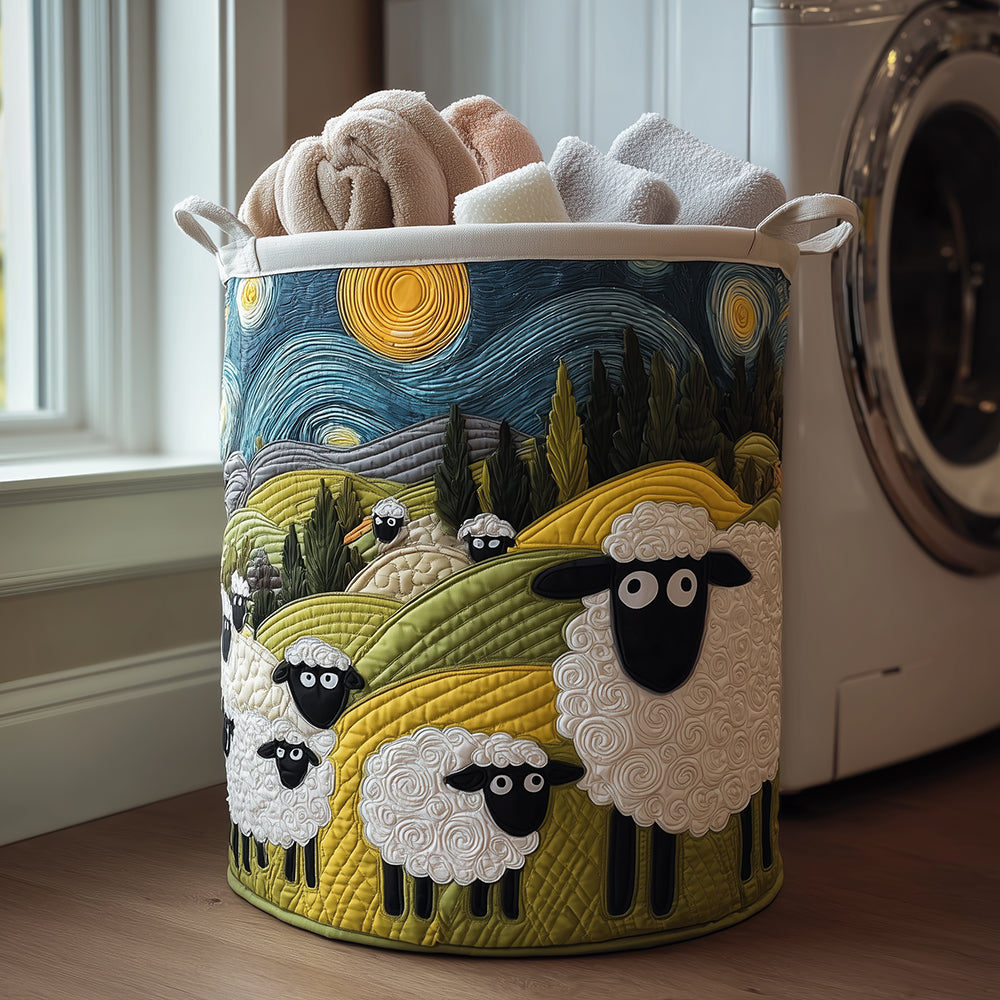 Panier à linge matelassé – Petit agneau