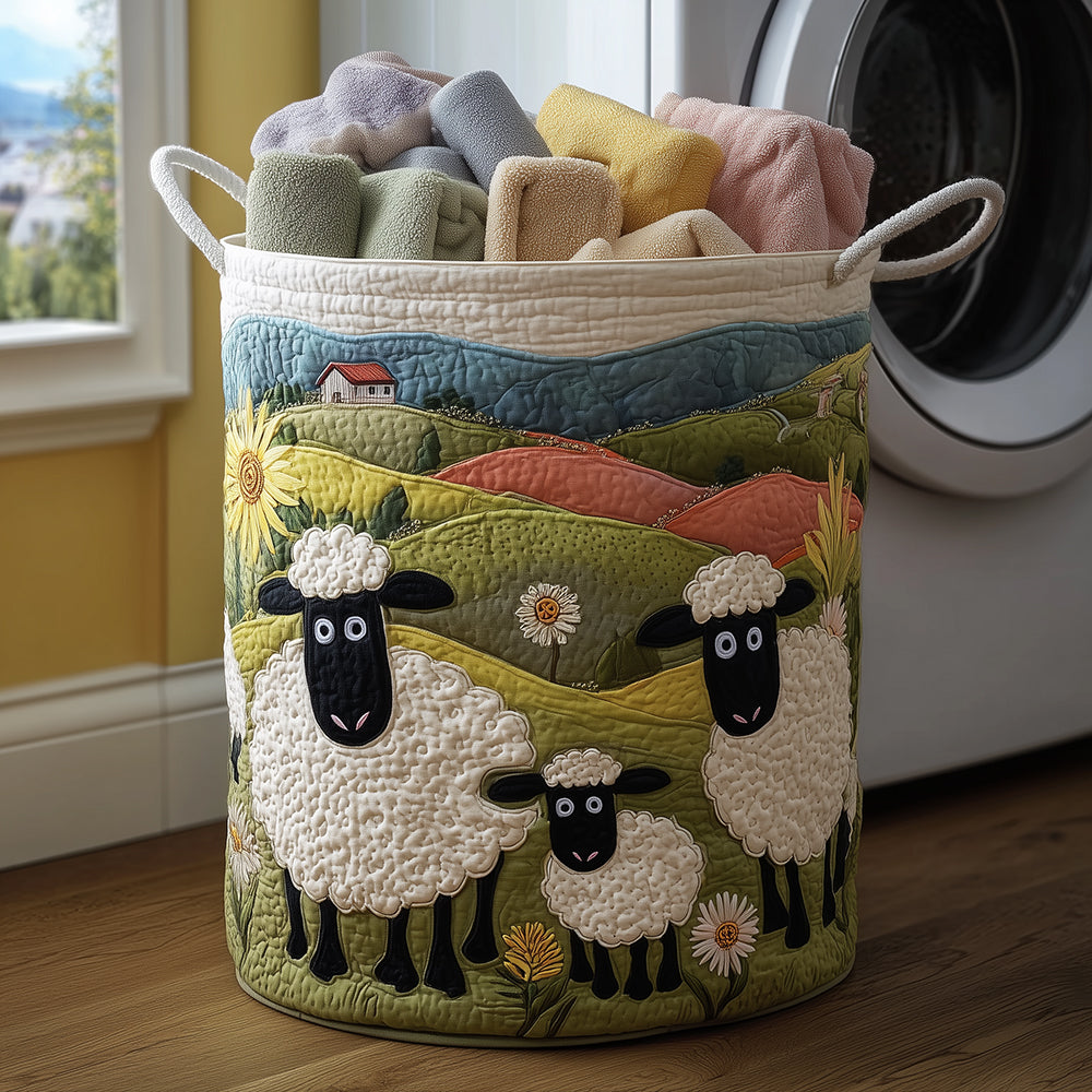 Panier à linge matelassé – Petit agneau
