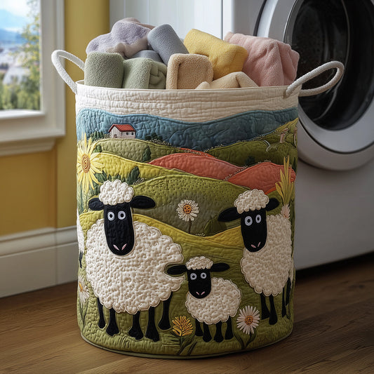 Panier à linge matelassé – Petit agneau