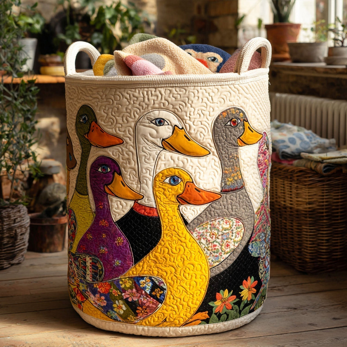 Panier à linge matelassé – Adorable canard