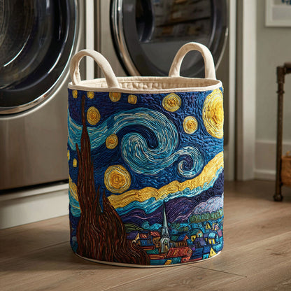 Panier à linge matelassé – Motif nocturne